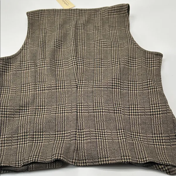 JohnPaulRichard Brown Plaid Blouse Size M - Image 8