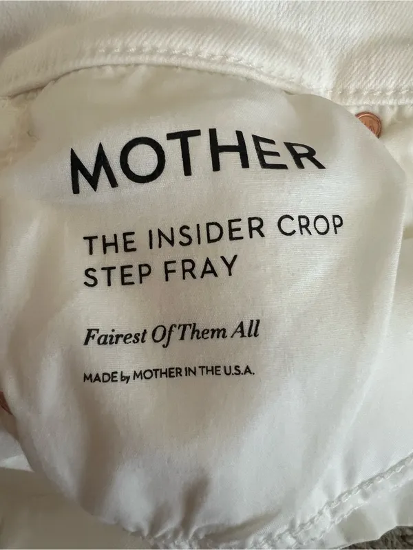 Mother Denim Women’s The Insider Crop Step Fray Jeans Fairest of Them All Sz 26 - Image 6