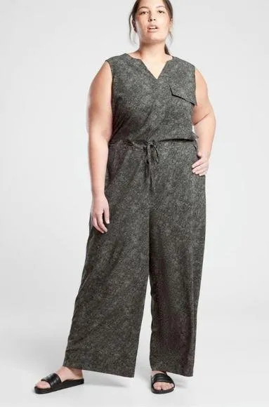 Athleta Women's Gray Jumpsuit Size 3 XL Tapanga Printed Very Lightweight - Image 2