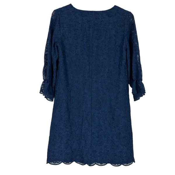 Madewell‎ Slowsong Dress Womens 0 Navy Blue Embroidered Lace Coastal Grandmother - Image 4