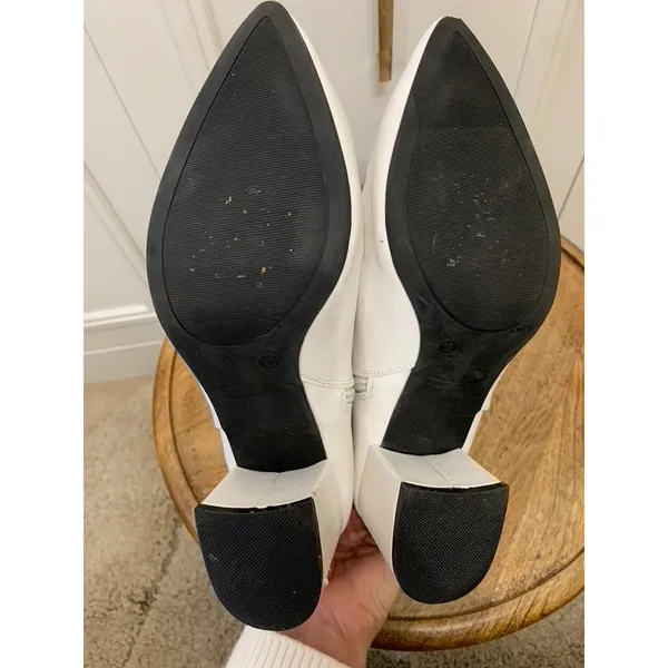 SHEIN Women's White‎ Ankle Booties Size 10 Block Heel Casual - Image 10