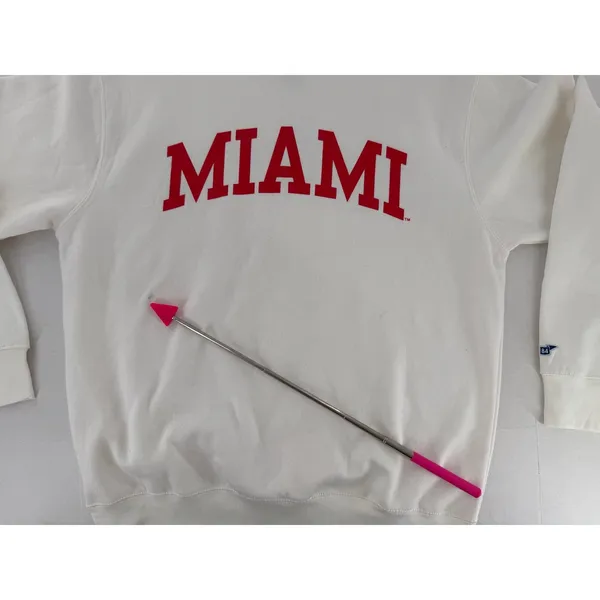 Blue 84 Miami University Unisex Large Crewneck Sweatshirt White Red Spellout - Image 2