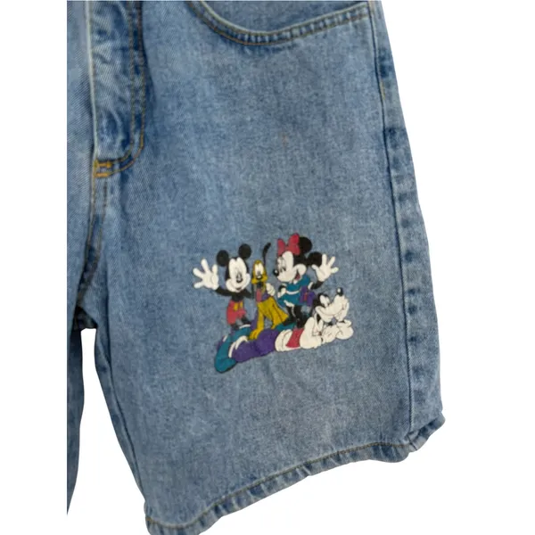 Vintage 90s Mickey by Jerry Leigh Disney Friends Denim Jorts Shorts Medium - Image 3