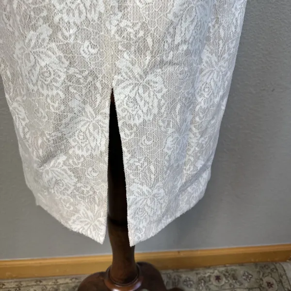 Dress The Population Cassie Halter Midi Dress Size XL White Floral‎ Lace Sequin - Image 5