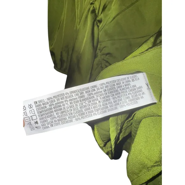 New Forever 21 Satin Ruched Mini Dress Women's‎ Large Green Sexy Event Wedding - Image 9