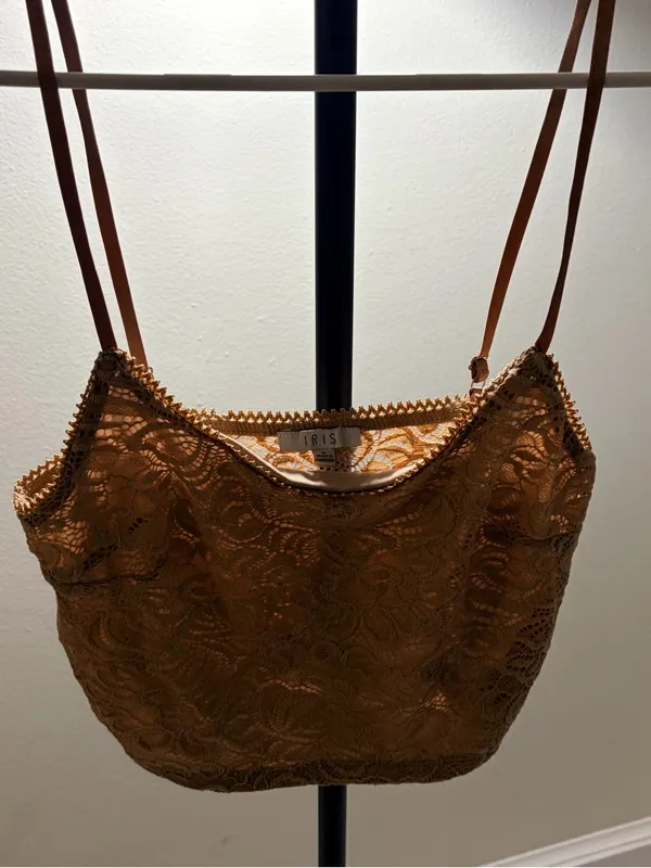 Iris Lace Cropped Cami Top - Rust - Image 2