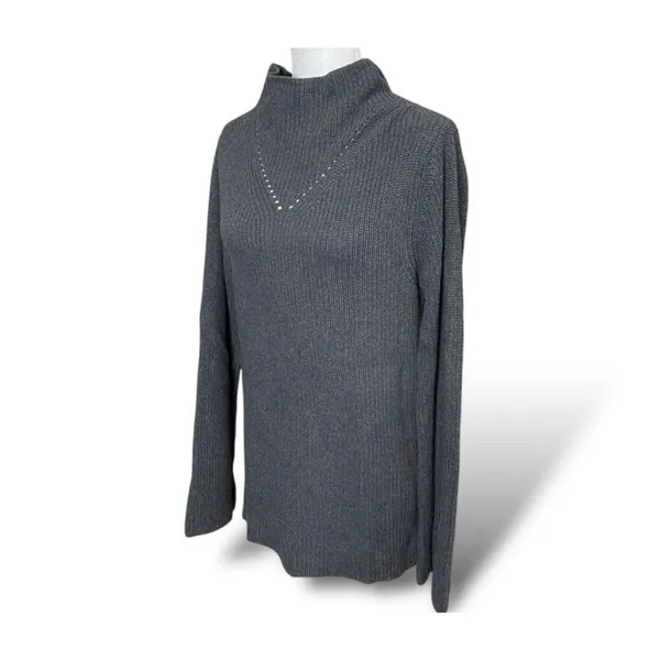 ✨Pact Women's Fisherman Knit Tunic Grey Sz Large Sweater✨ - Image 3