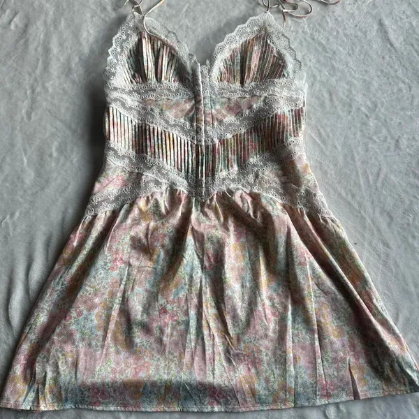 For Love & Lemons Farrah Slip Dress Pink Floral - Image 6