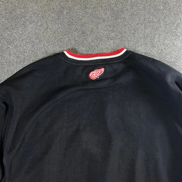 Lee Sport Detroit Red Wings Sweatshirt Black NHL Vintage Embroidered XL - Image 12