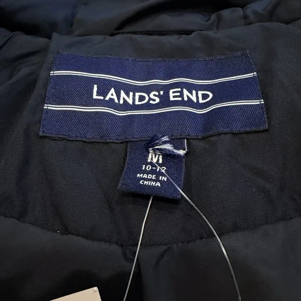 Lands End Womens 600 Fill Down Puffer Coat Size M Black Insulated Hyper Dry NWT - Image 9