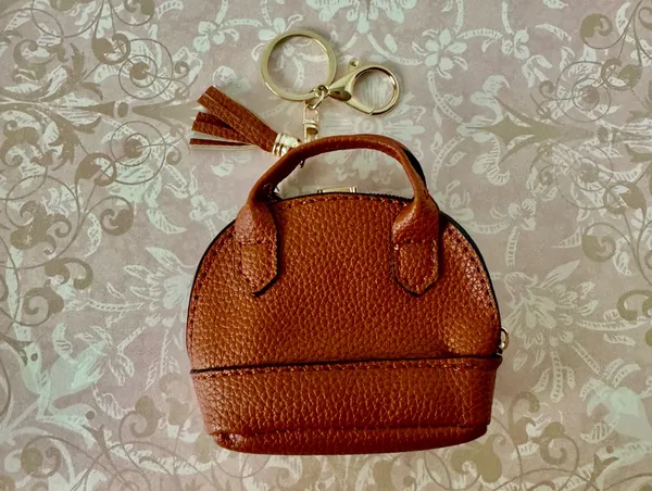 Mini Handbag Keychain Brown - Image 2