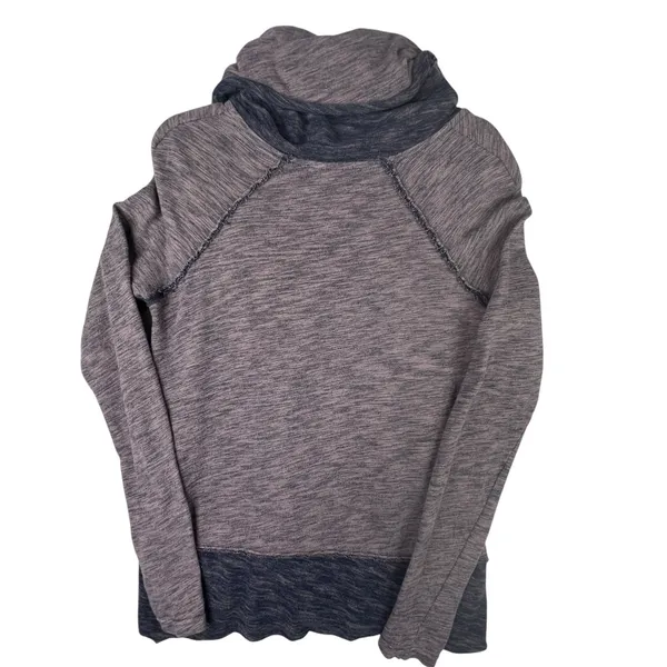 Free People Beach Cocoon Sweater Top Cowl Neck Heathered‎ Long Sleeve Pullover M - Image 3