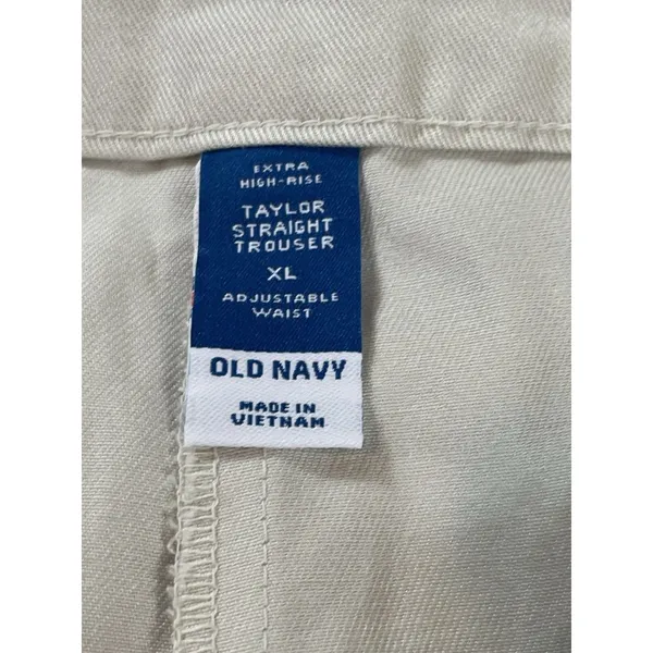 Old Navy Taylor Straight Trouser XL Beige Extra High Rise Baggy Cargo Pants NWT - Image 8