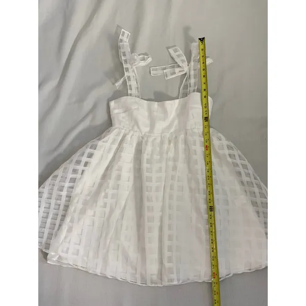 Amanda Uprichard Russo Dress‎ in White Check size medium - Image 9