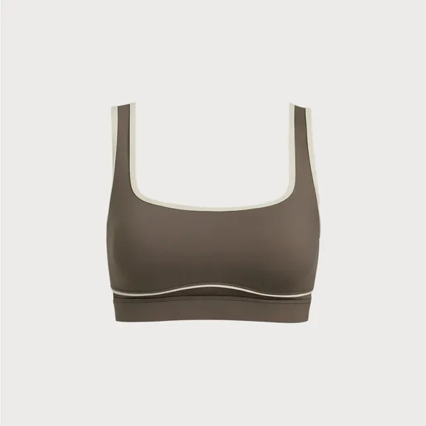 Berlook Activewear Brown Square Neck Sports Bra - Light Support - Image 6