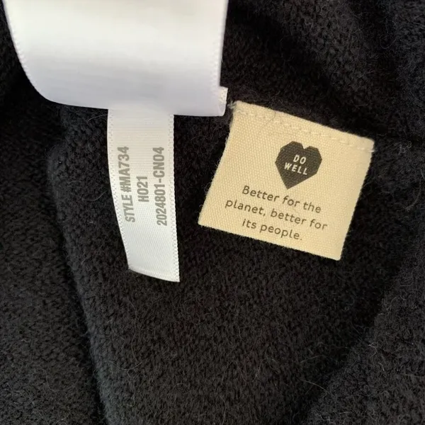Madewell Black V Neck Long Sleeve‎ Pullover Sweater Small - Image 7