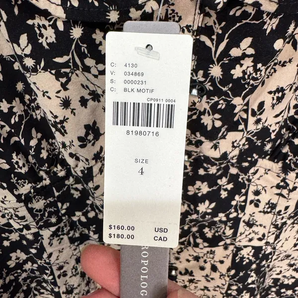 NWT By Anthropologie Ruffled Puff-Sleeve Dress Sz 4‎ - Image 8