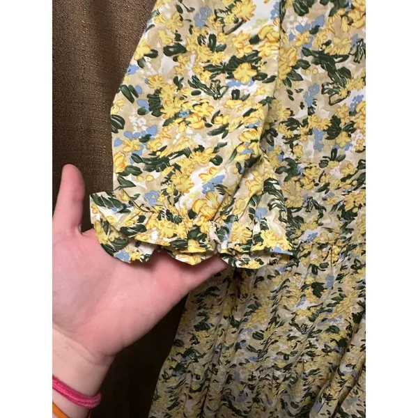 NWT Melloday Short Sleeve Tiered Maxi Dress Puff Sleeve Floral Size Large - Image 4