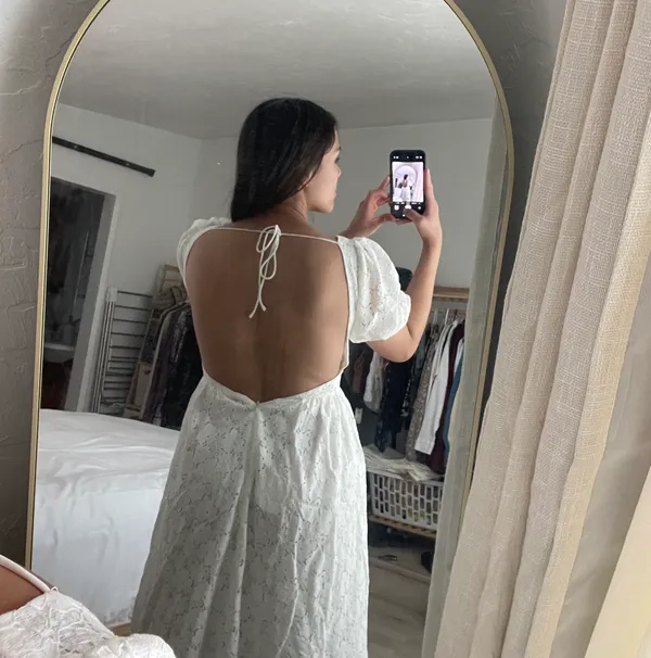 Petal and Pup White Lace Midi Dress - Image 2