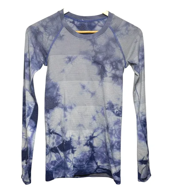Lululemon Swiftly Tech Long Sleeve 2.0 Wash Shibori Stripe Midnight Orchid - Image 2