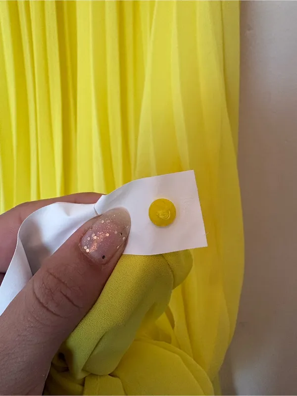 ZARA Pleated Halter Neck Sleeveless A-Line Mini Dress Yellow Sz XS - Image 14
