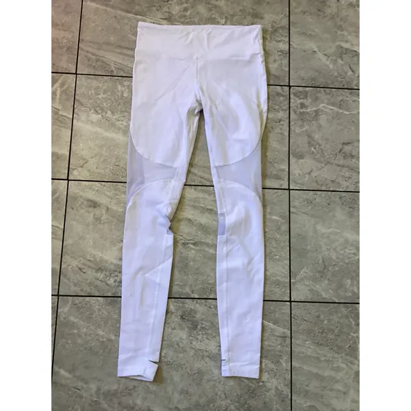 Alo Yoga Moto Mesh Panel Leggings White Womens Medium W5434R - Image 5