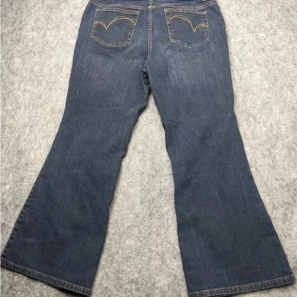 Venezia Vintage Flare Jeans Dark Wash High Rise Plus Size 20P - Image 5