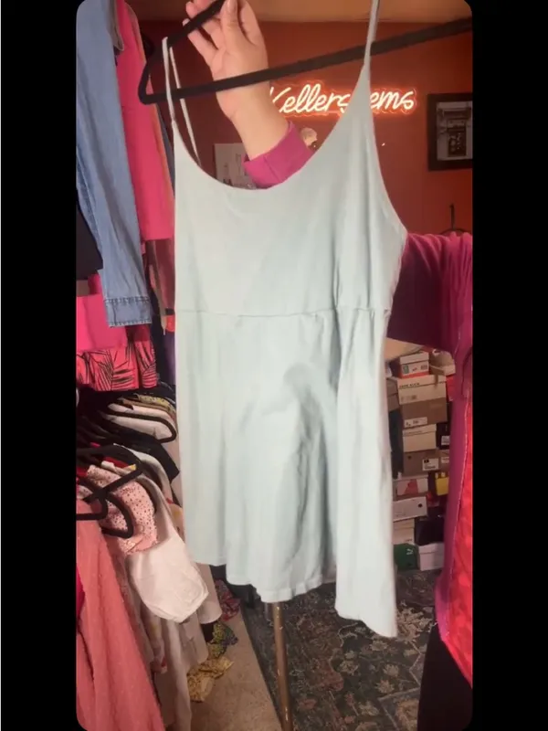 Altar'd State Light Blue/green Spaghetti Strap Tie-back Women's Tank Top - Image 3