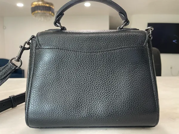 Coach Demi Sufflette Black Pebbled Leather Shoulder Bag Vintage Pouch Purse - Image 2