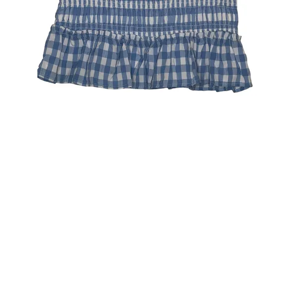 Impeccable Pig Women Skirt Lined Check Ruffle Hem Elastic Waist Blue‎ Medium NWT - Image 5
