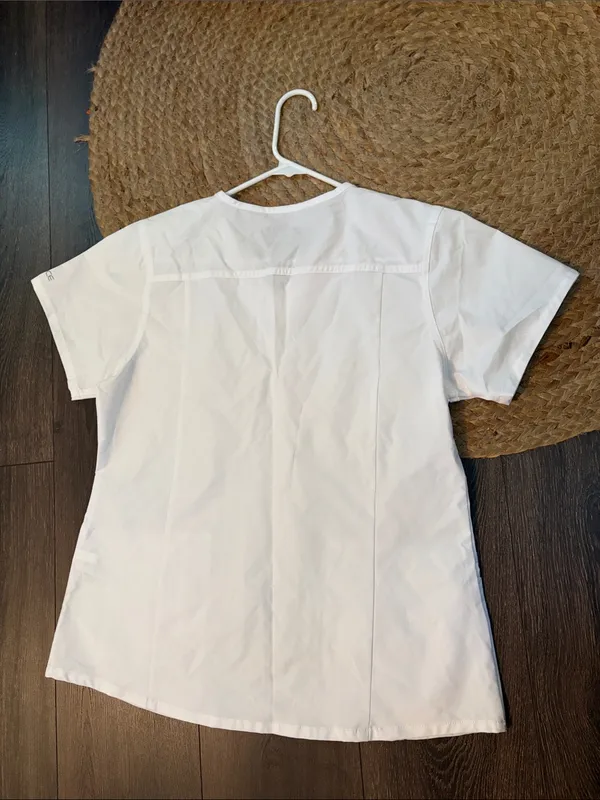 Carhartt White Women's V-Neck Medical Scrub Top - Image 3