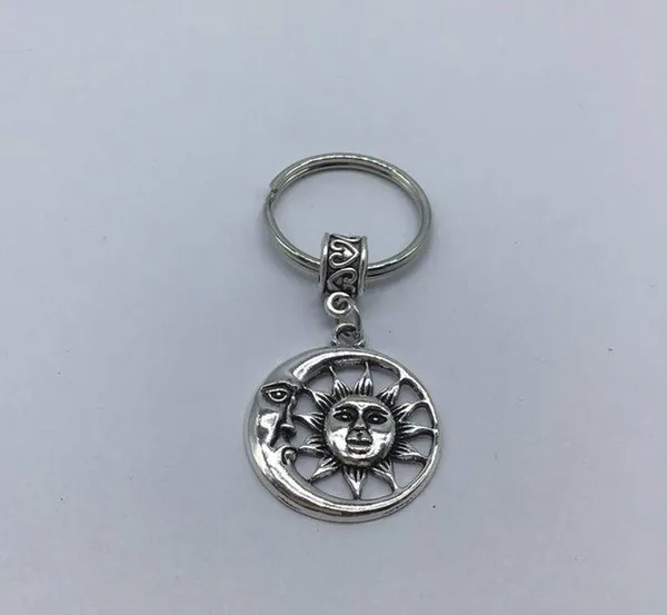 New sun and moon silver or gray dangle keychain - Image 14