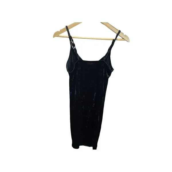 Kendall & Kylie Black Crushed Velvet Mini Dress S Sleeveless‎ Bodycon - Image 2
