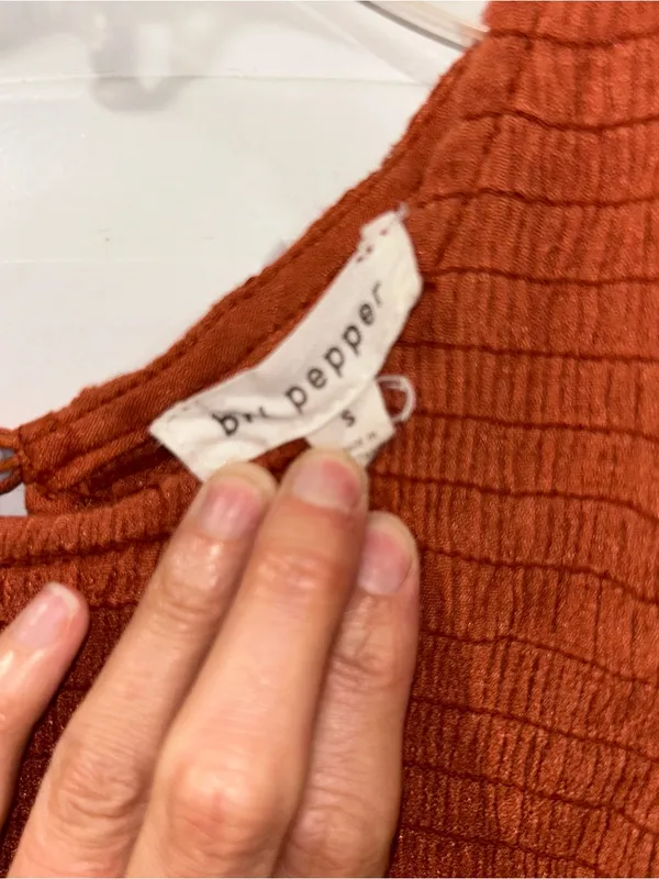 Blu Pepper Rust Smocked Bodice Maxi Dress - Image 5