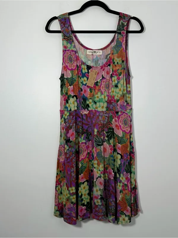 Natural Life Floral Fit & Flare Dress Women’s Large Boho Sleeveless NWT - Image 2