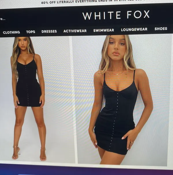 White Fox Black Dress - Image 2