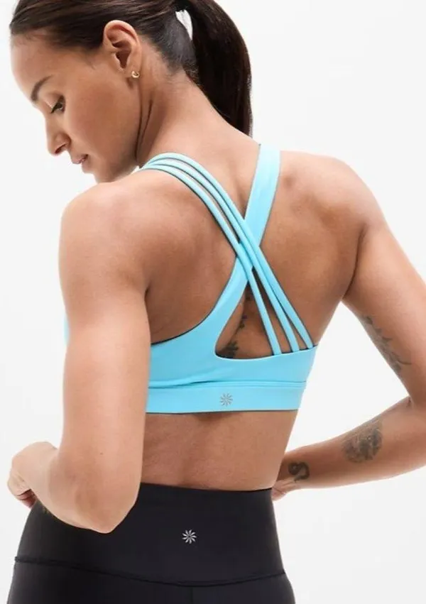 Athleta L Train Free Sport Bra Aqua Blue Large Cup A-C - Image 2