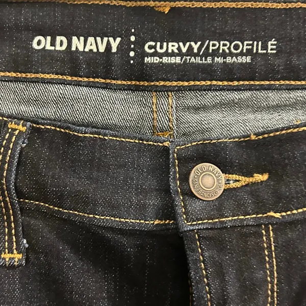 Old Navy Curvy Profile Mid Rise Bootcut Dark‎ Wash Denim Jeans Size 10 Regular - Image 5
