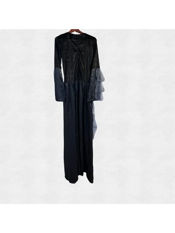 Leg Avenue Victorian Ball Gown Costume Black Gray Dress Large Goth Evil Queen - Image 6