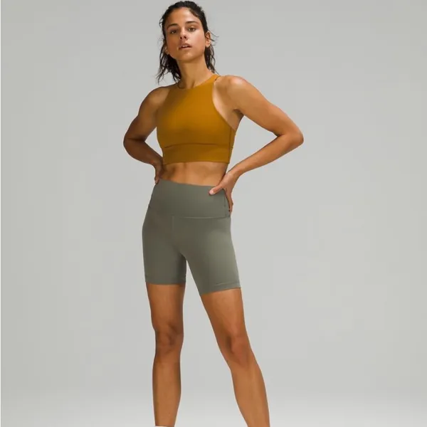 Lululemon Energy Bra High Neck Long Line - Gold Spice - Size 4 - NEW - Image 3