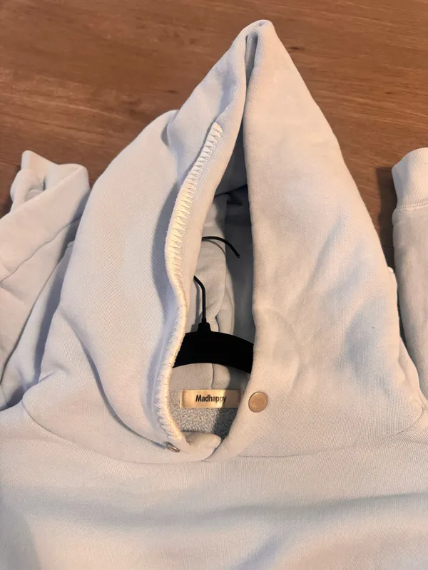 Campus Madhappy Fleece Hoodie Snap Light Blue Small - Image 4