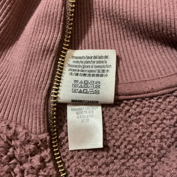 PINK Victoria's Secret Sherpa Quarter Zip Pullover Sweatshirt Women's Mauve‎ - Image 6