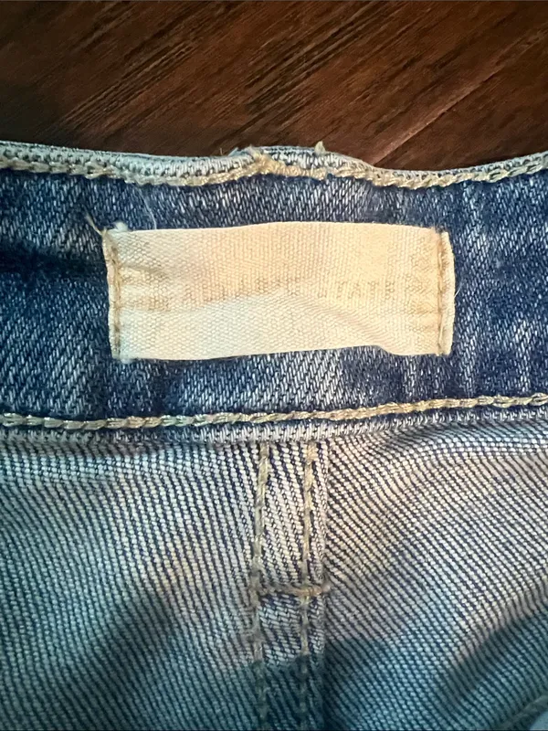Altar'd State Light Blue Distressed Denim Large Jean Shorts - Image 2
