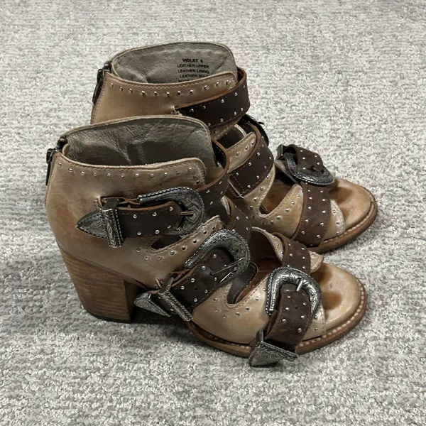 Freebird Steven Violet Studded Sandals Womens 8 Distressed Brown Western Booties - Image 6