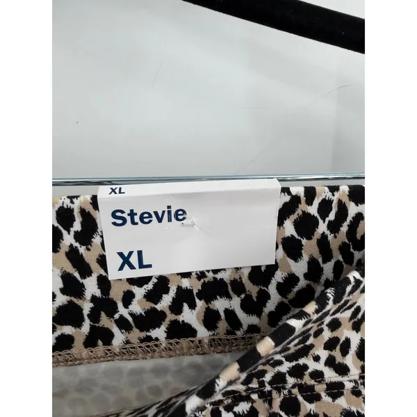 NWT Old Navy Stevie Pants Women XL Leopard Print High Rise Ponte Pintucked‎ - Image 3