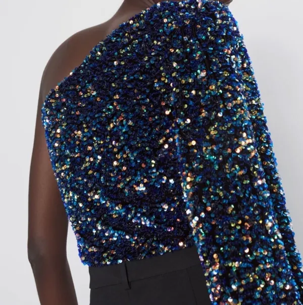 One Shoulder Sequin Top - Image 2