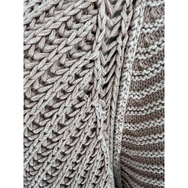 Free People‎ Sweetheart Chunky Knit Mockneck Sweater Sandcastle L - Image 7