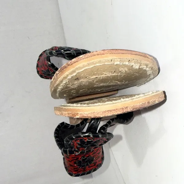 Jack Rogers Navajo Red Black Leopard Print Preppy Designer Hand Made‎ Sandals 7 - Image 7