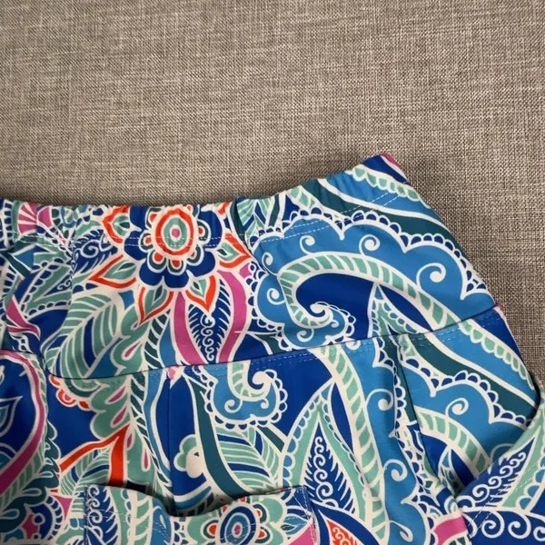 Skinz Swim Skirt Womens XS Multicolor Floral Nylon Spandex Paisley Print Lined - Image 13