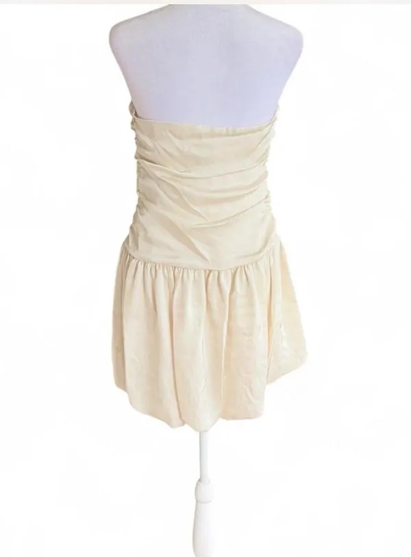 Abound Cream Mini Dress Strapless Blubble Skirt - Image 5